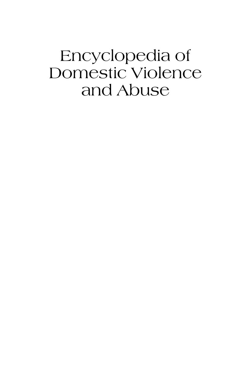 Encyclopedia of Domestic Violence and Abuse [2 volumes] page Vol1:i