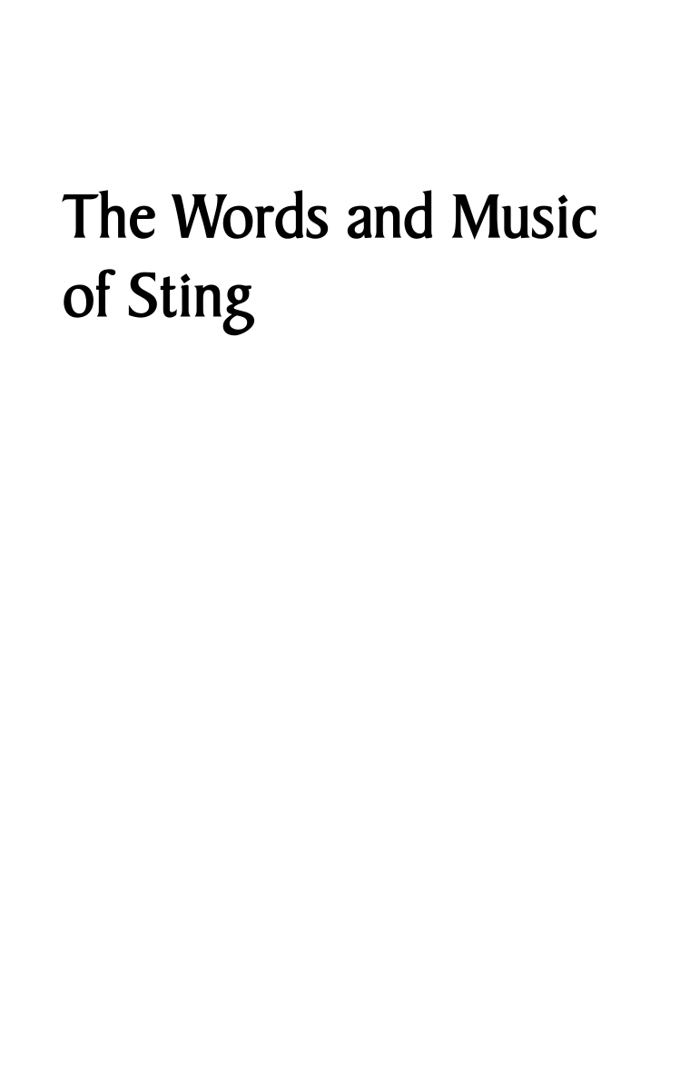 The Words and Music of Sting page i