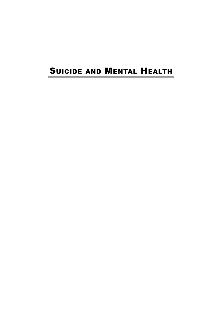 Suicide and Mental Health page i1