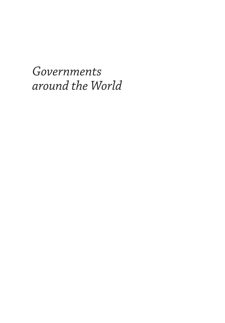 Governments around the World: From Democracies to Theocracies page i