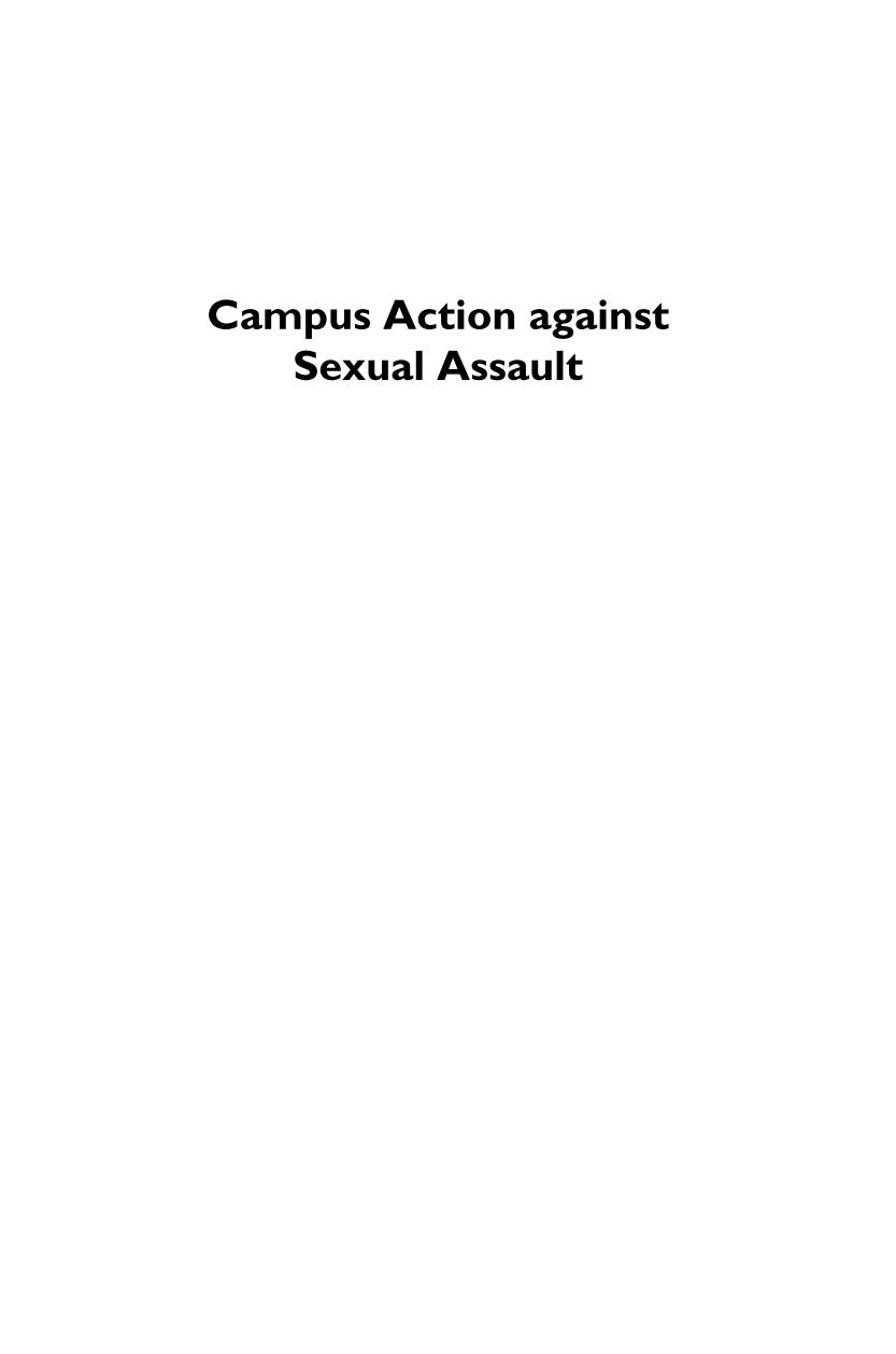Campus Action Against Sexual Assault: Needs, Policies, Procedures, and Training Programs page i1