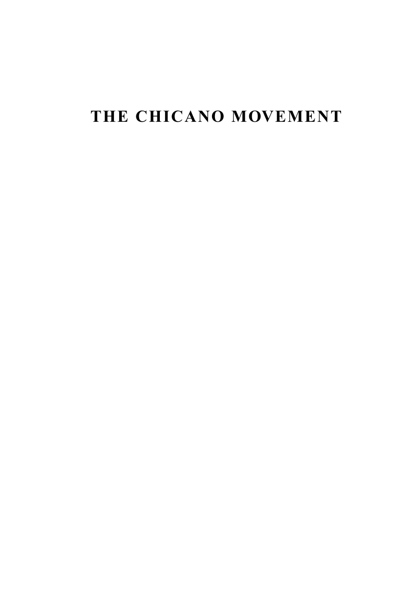 The Chicano Movement: A Historical Exploration of Literature page i