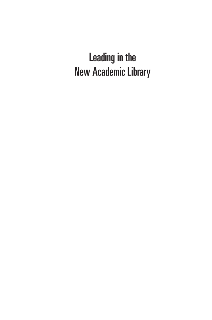 Leading in the New Academic Library page i