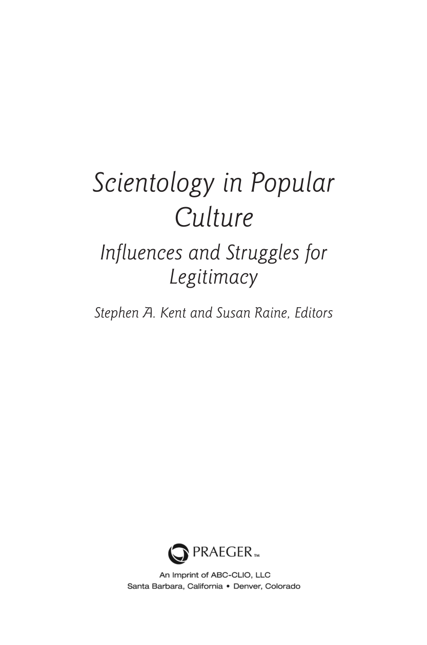 Scientology in Popular Culture: Influences and Struggles for Legitimacy page iii
