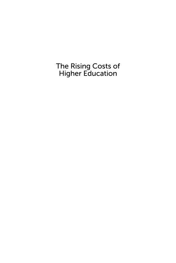 The Rising Costs of Higher Education: A Reference Handbook page i