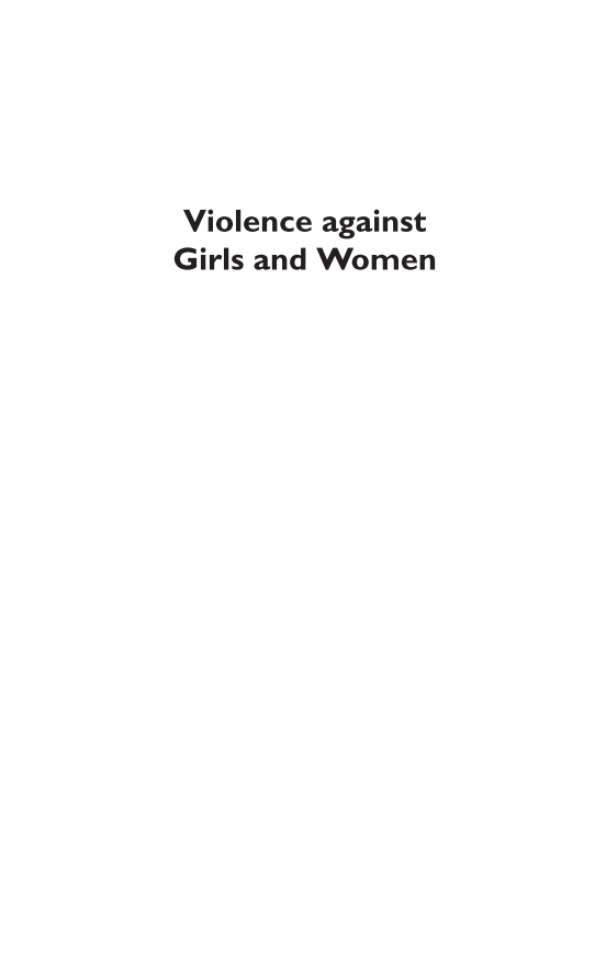 Violence Against Girls and Women: International Perspectives [2 volumes] page Vol1:i