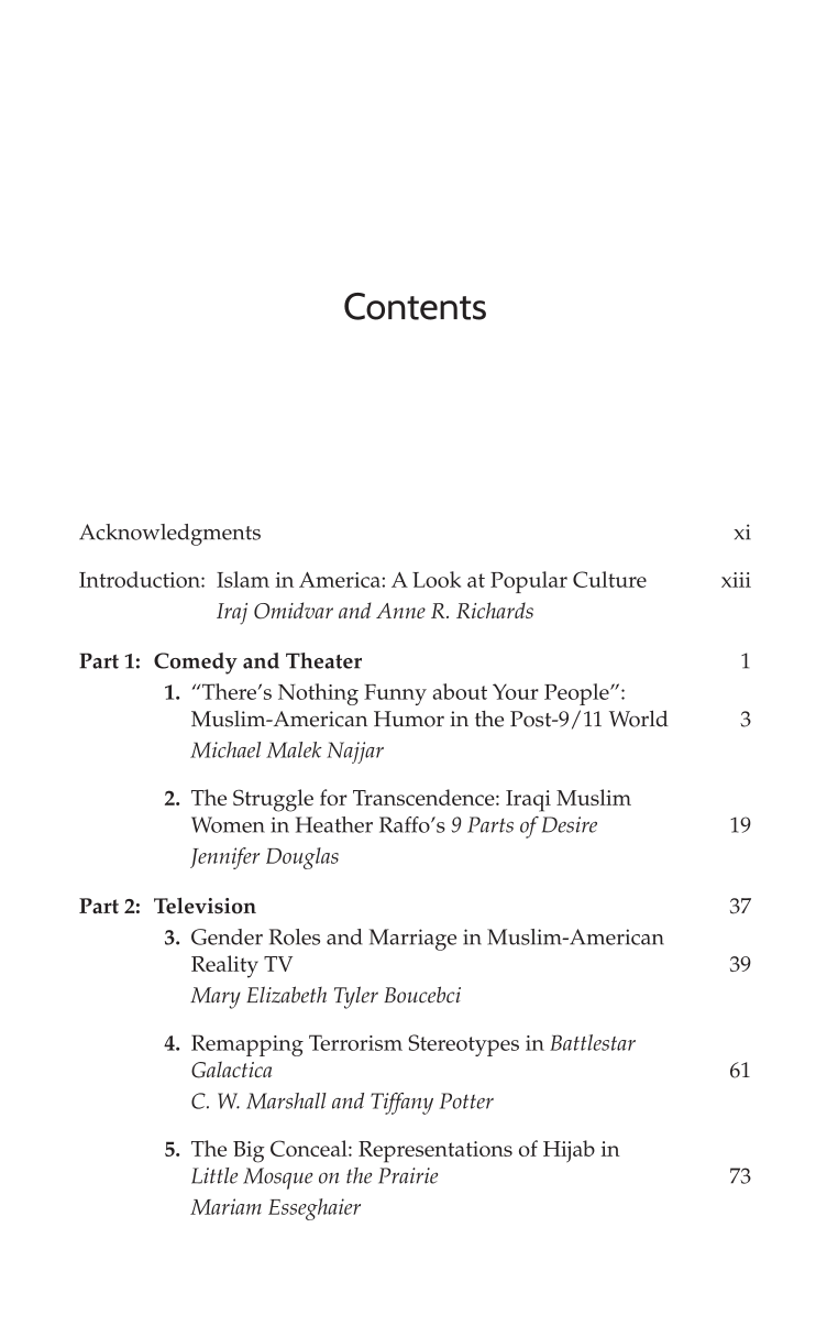Muslims and American Popular Culture [2 volumes] page Vol1:vii