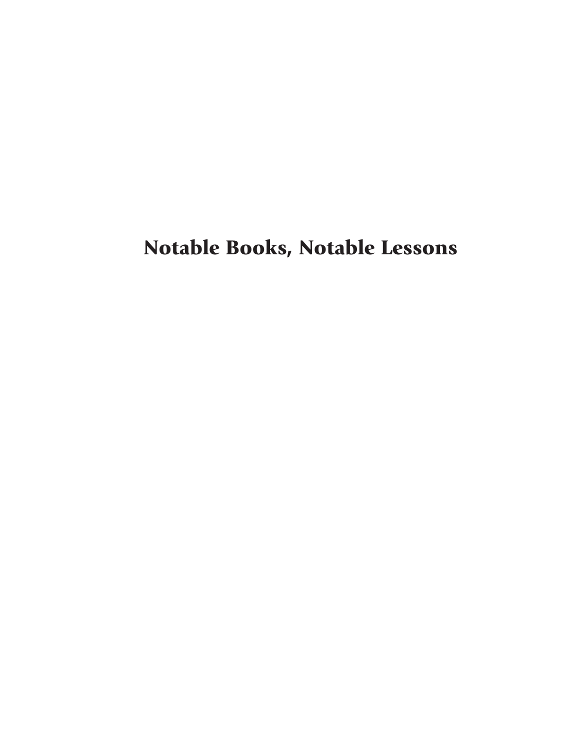 Notable Books, Notable Lessons: Putting Social Studies Back in the K-8 Curriculum page i