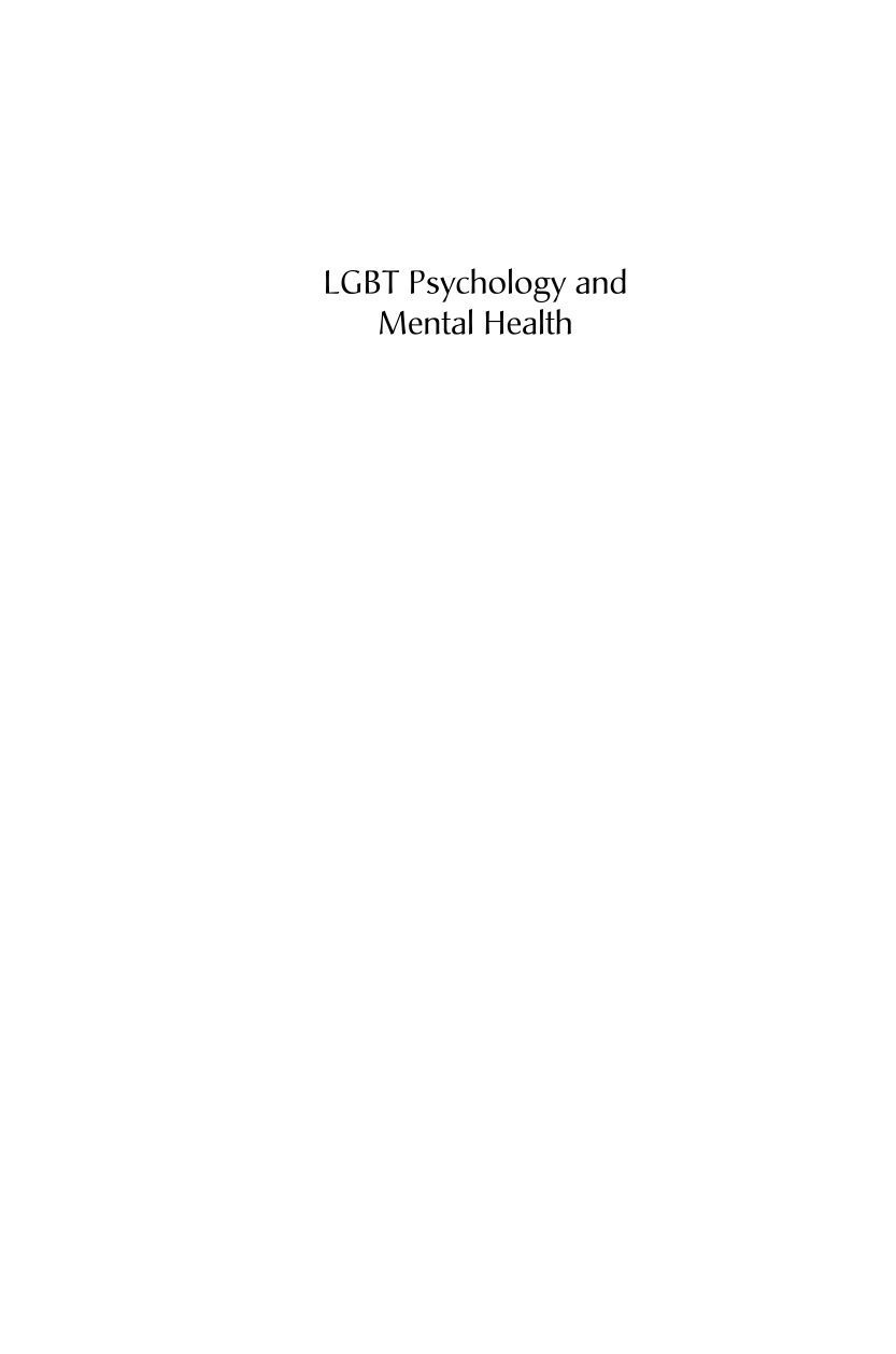 LGBT Psychology and Mental Health: Emerging Research and Advances page i