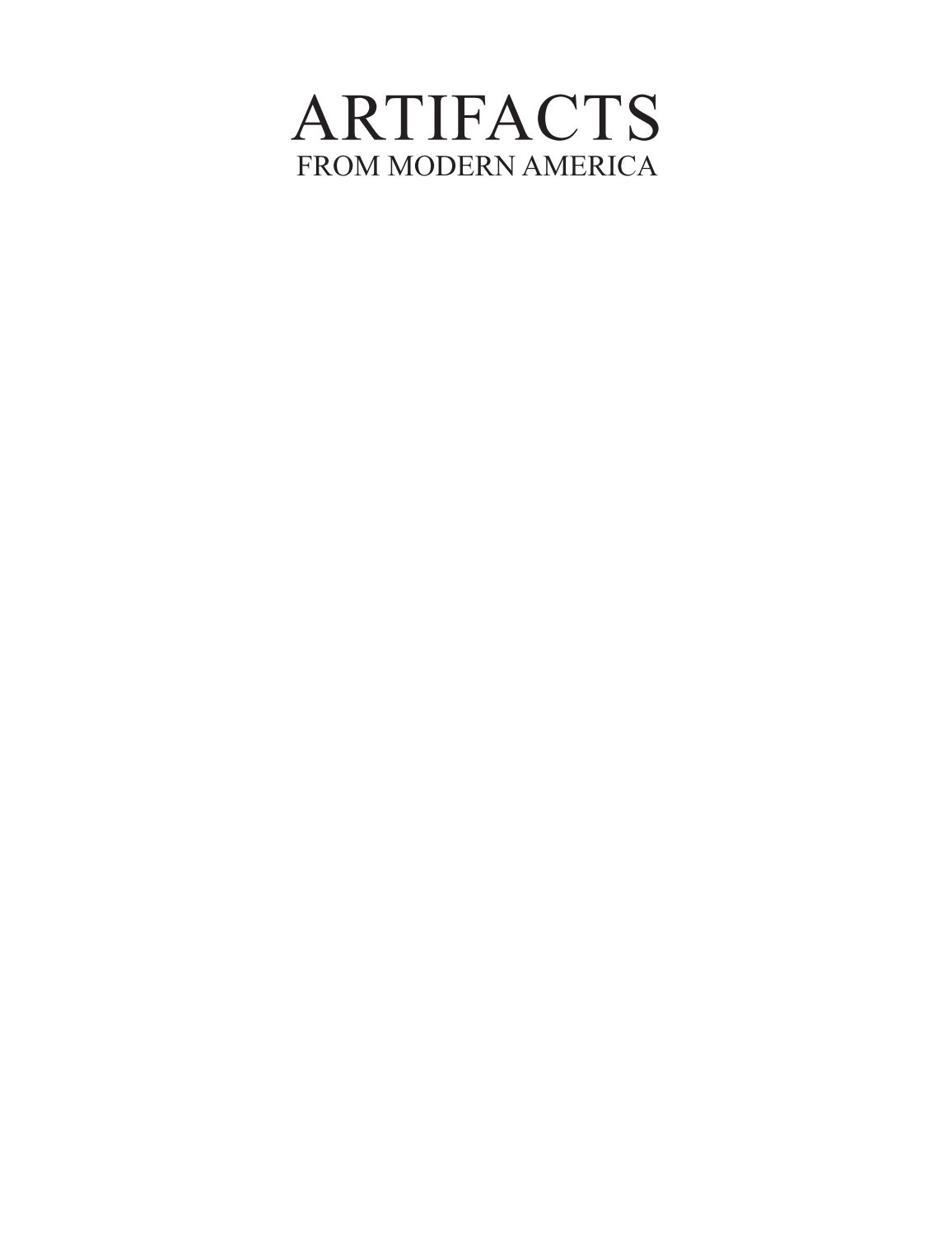 Artifacts from Modern America page i