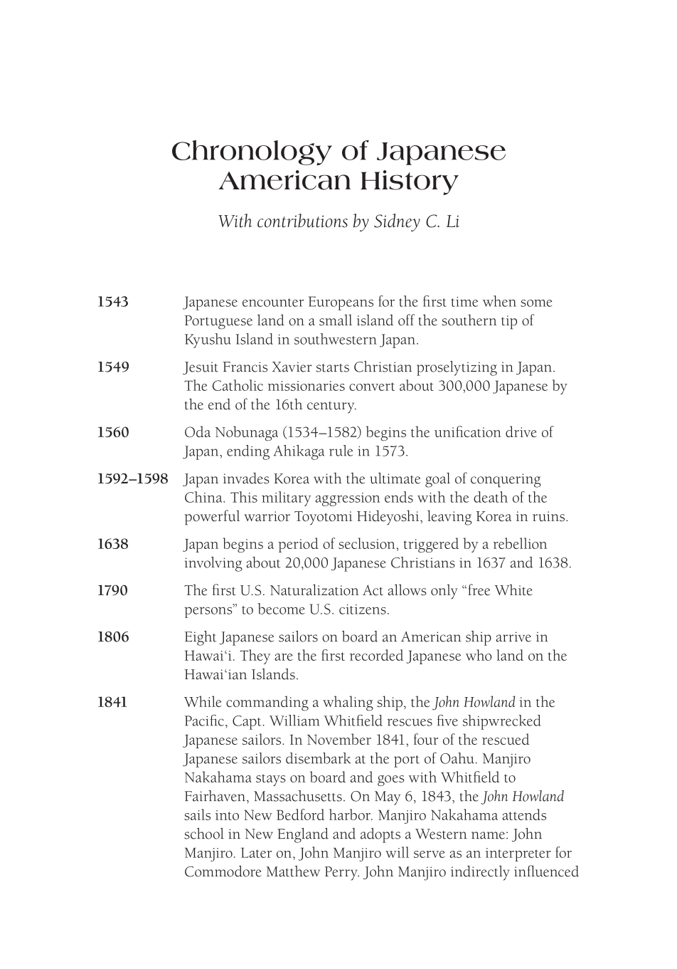 Japanese Americans: The History and Culture of a People page xvii