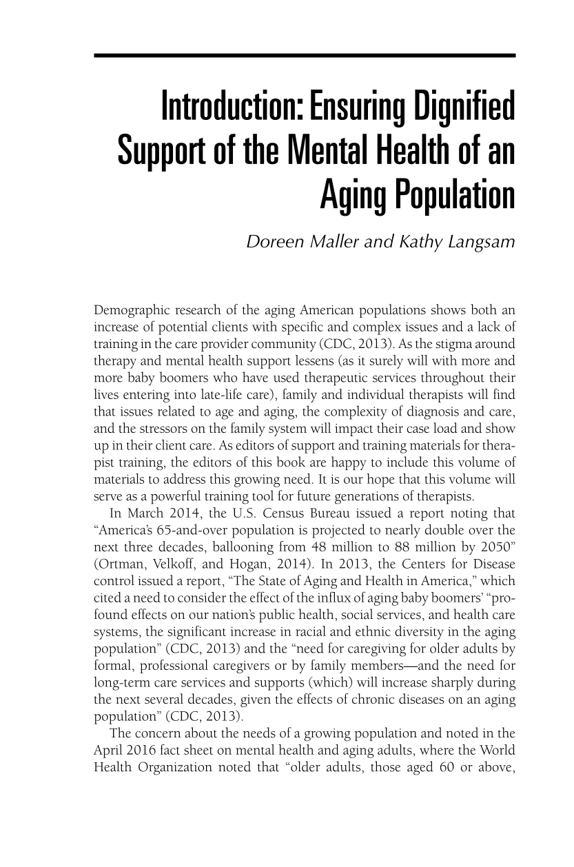 The Praeger Handbook of Mental Health and the Aging Community page xiii1