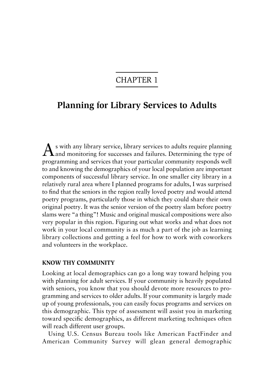 Designing Adult Services: Strategies for Better Serving Your Community page 1