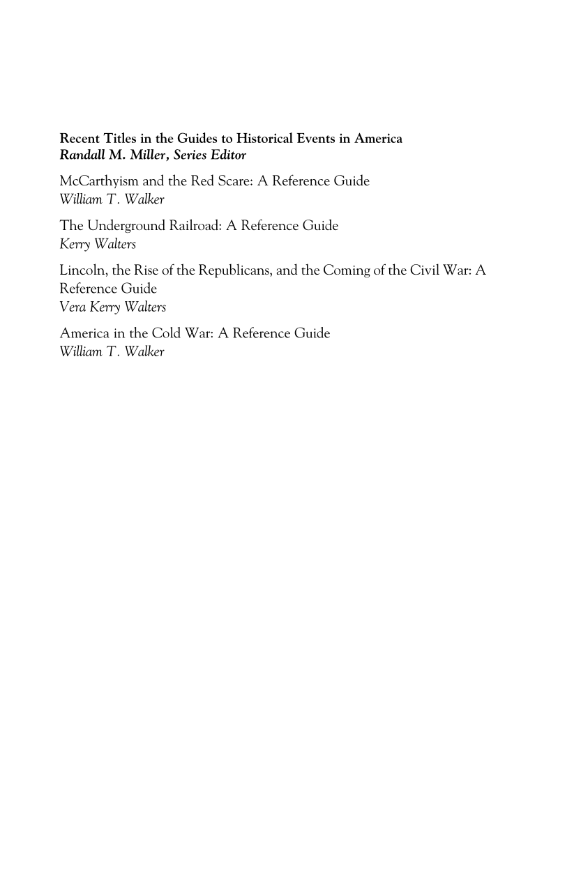 Andrew Jackson and the Rise of the Democrats: A Reference Guide page ii