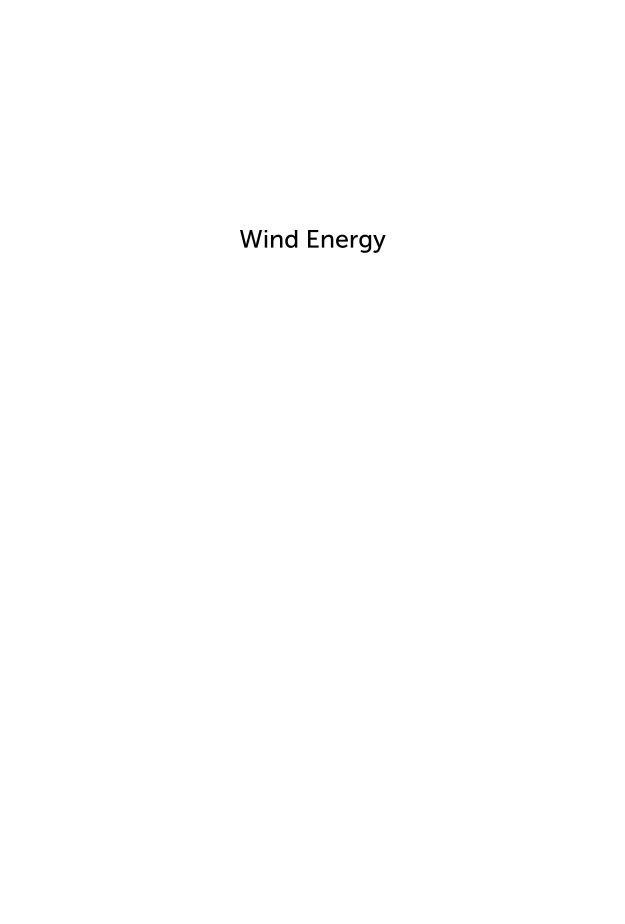 Wind Energy: A Reference Handbook page i1