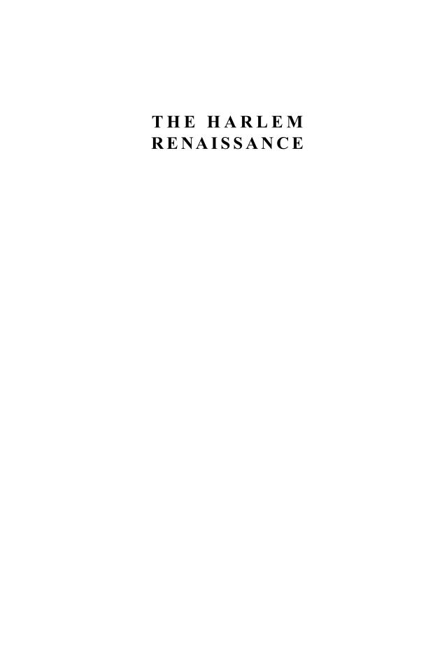 The Harlem Renaissance: A Historical Exploration of Literature page i1
