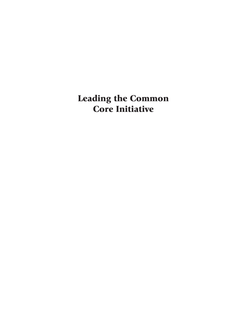 Leading the Common Core Initiative: A Guide for K–5 School Librarians page i
