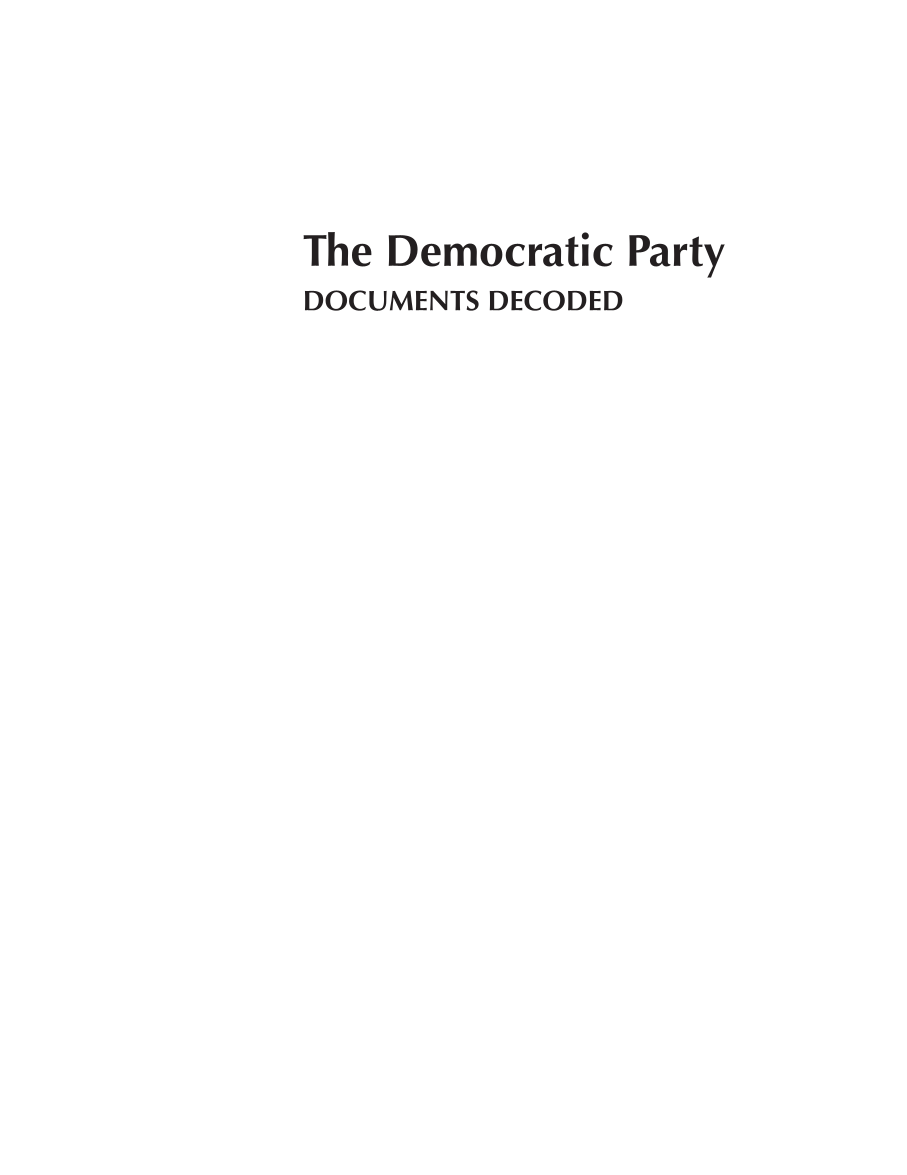 The Democratic Party: Documents Decoded page i