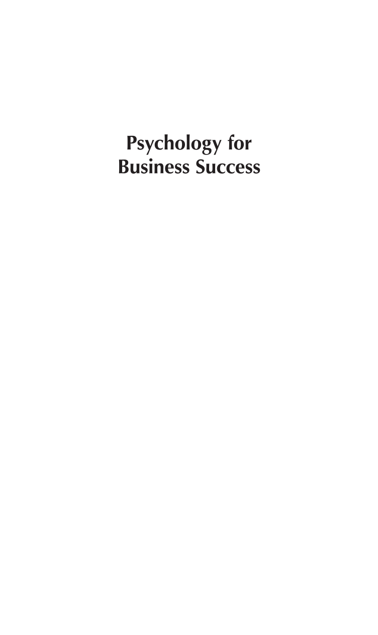 Psychology for Business Success [4 volumes] page Vol1:i