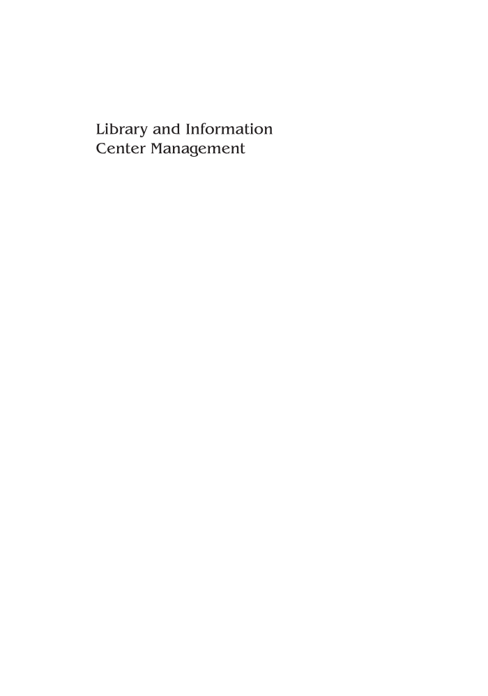 Library and Information Center Management, 9th Edition page i
