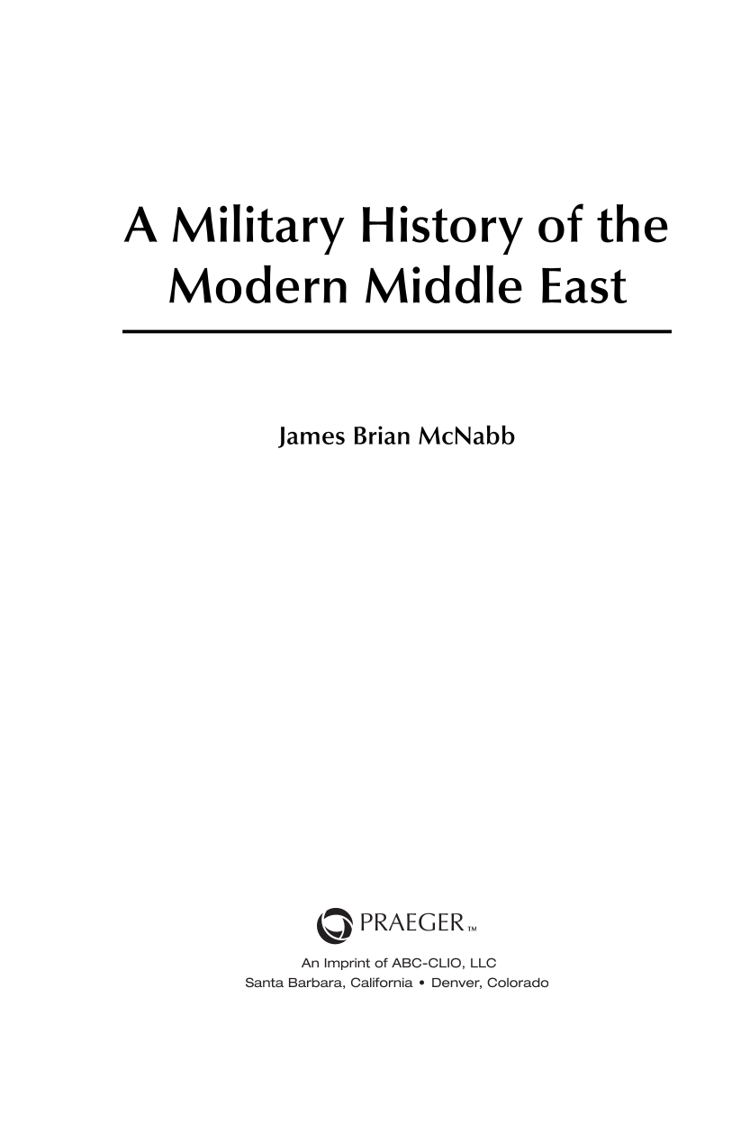 A Military History of the Modern Middle East page iii