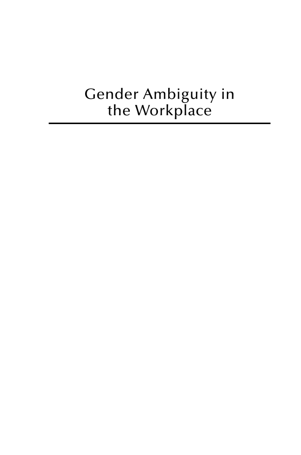 Gender Ambiguity in the Workplace: Transgender and Gender-Diverse Discrimination page i
