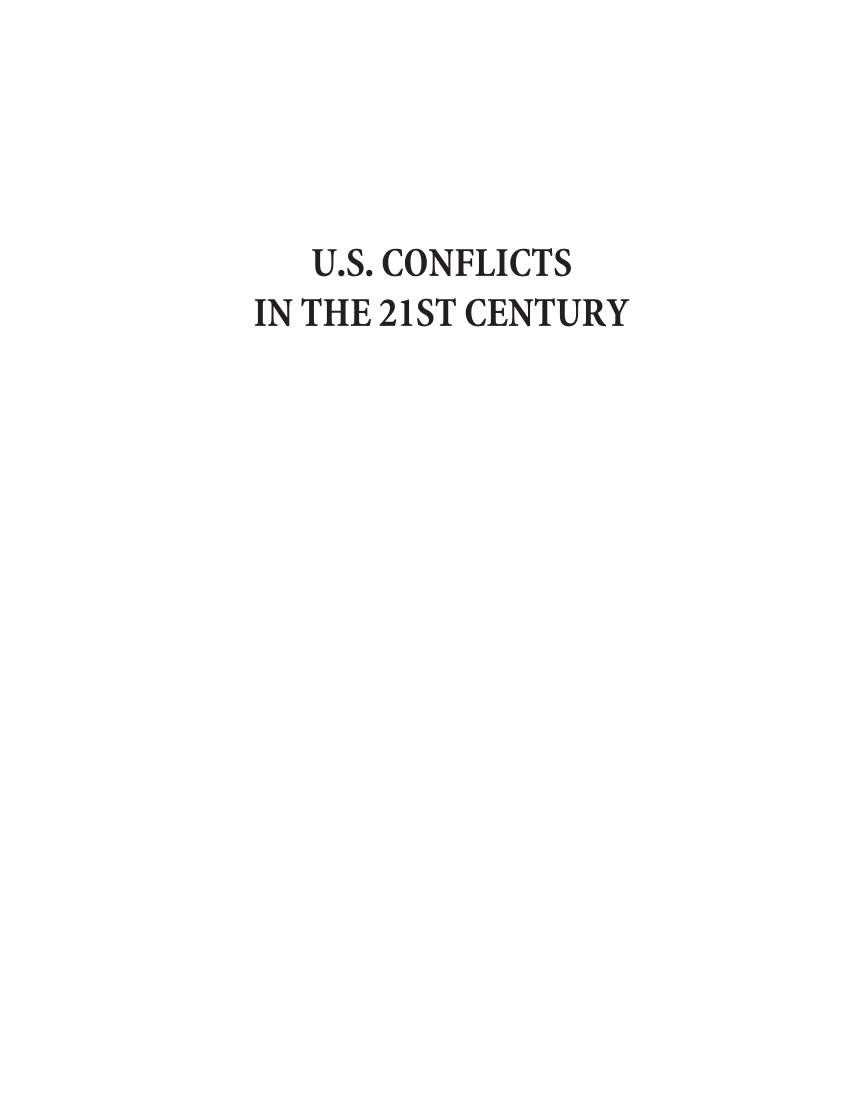 U.S. Conflicts in the 21st Century: Afghanistan War, Iraq War, and the War on Terror [3 volumes] page i