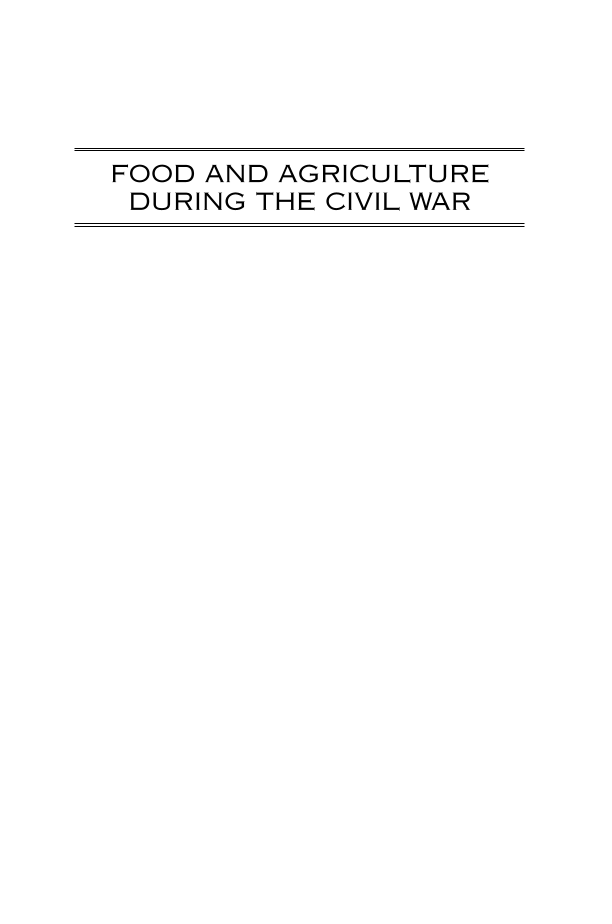 Food and Agriculture during the Civil War page i