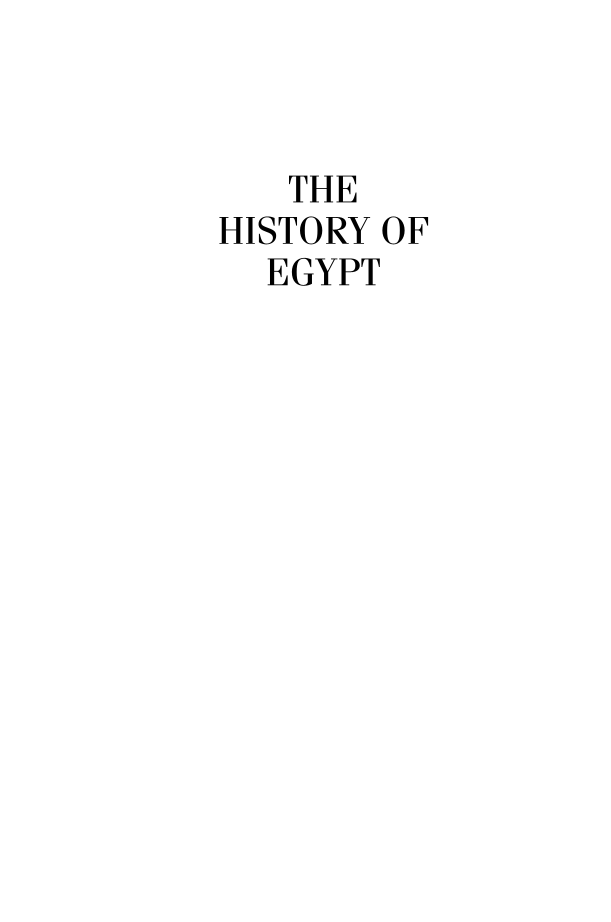 The History of Egypt, 2nd Edition page i