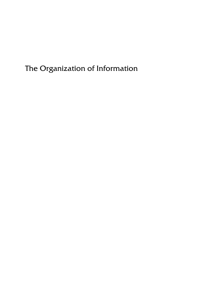 The Organization of Information, 4th Edition page i