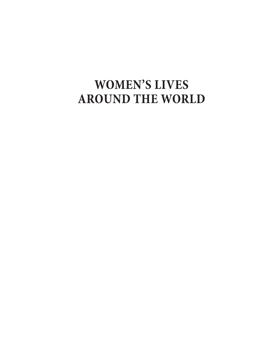 Women's Lives around the World: A Global Encyclopedia [4 volumes] page Vol-1:i
