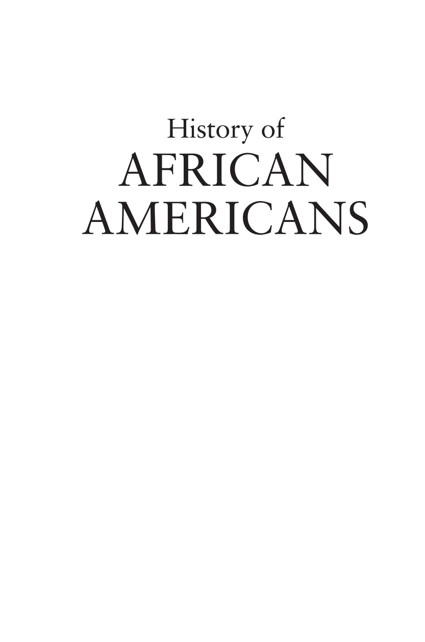 History of African Americans: Exploring Diverse Roots page i