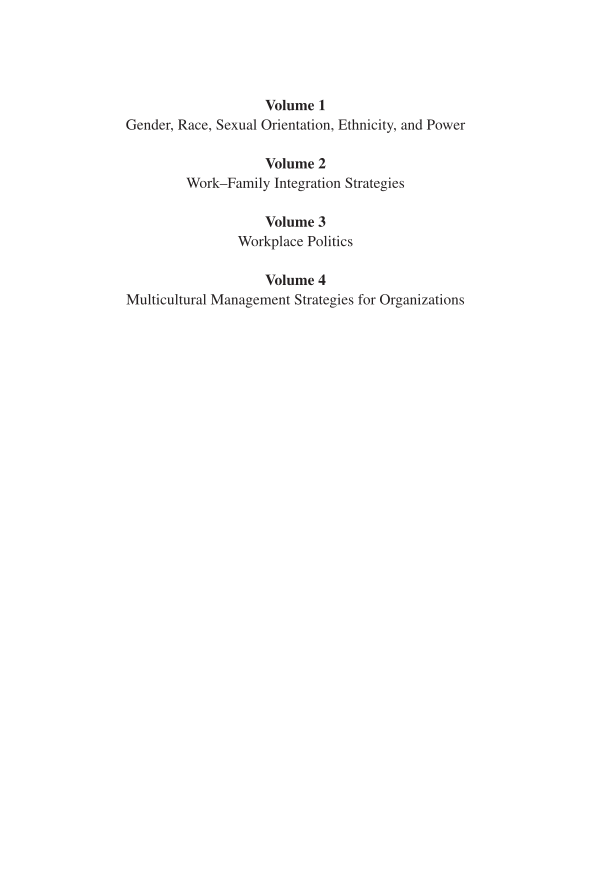 Managing Diversity in Today's Workplace: Strategies for Employees and Employers [4 volumes] page Vol1: ii
