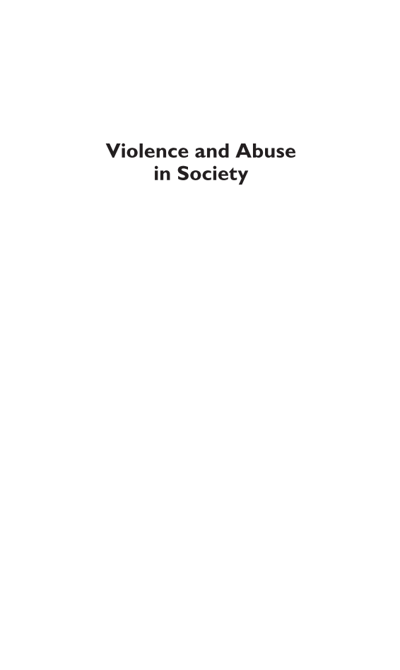 Violence and Abuse in Society: Understanding a Global Crisis [4 volumes] page Vol 1:i