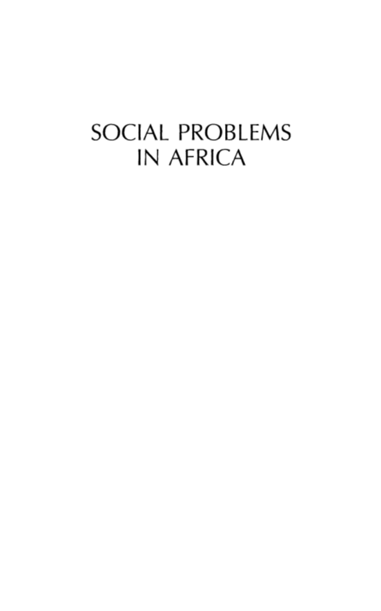 Social Problems in Africa: New Visions page i