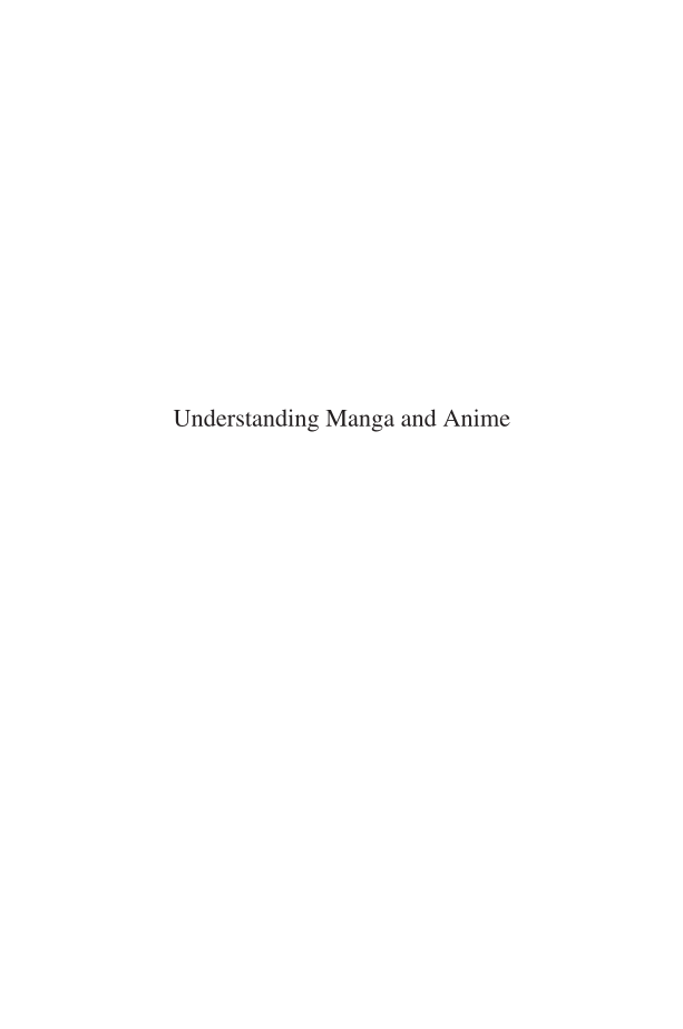 Understanding Manga and Anime page i