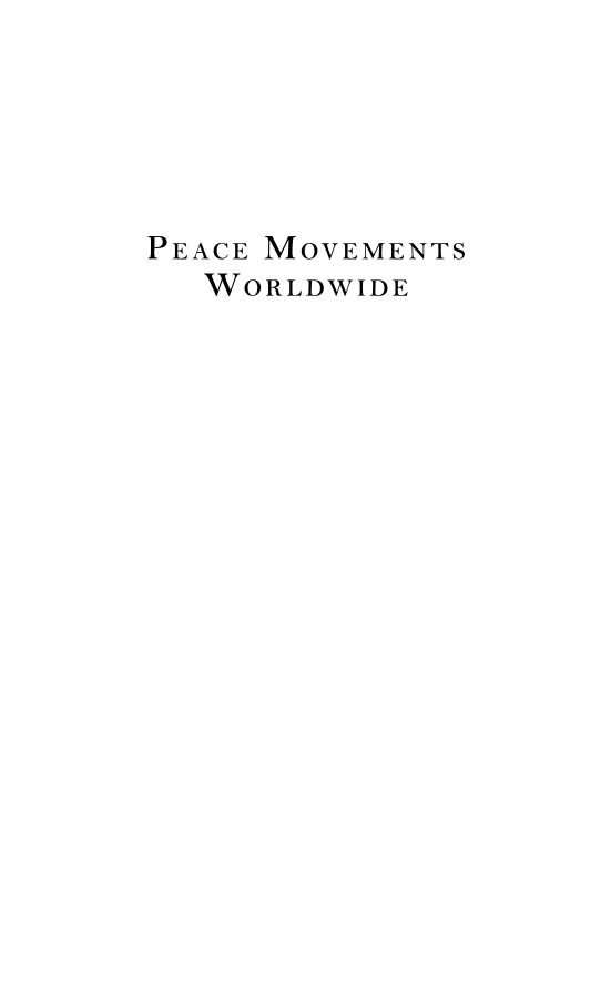 Peace Movements Worldwide [3 volumes] page Vol1:i