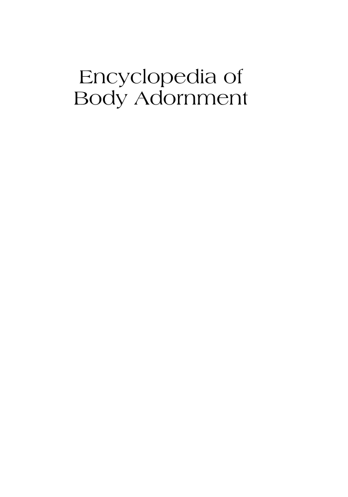 Encyclopedia of Body Adornment page i
