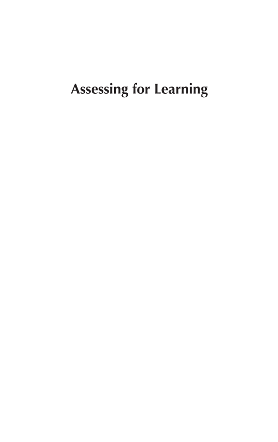 Assessing for Learning: Librarians and Teachers as Partners, 2nd Edition page i