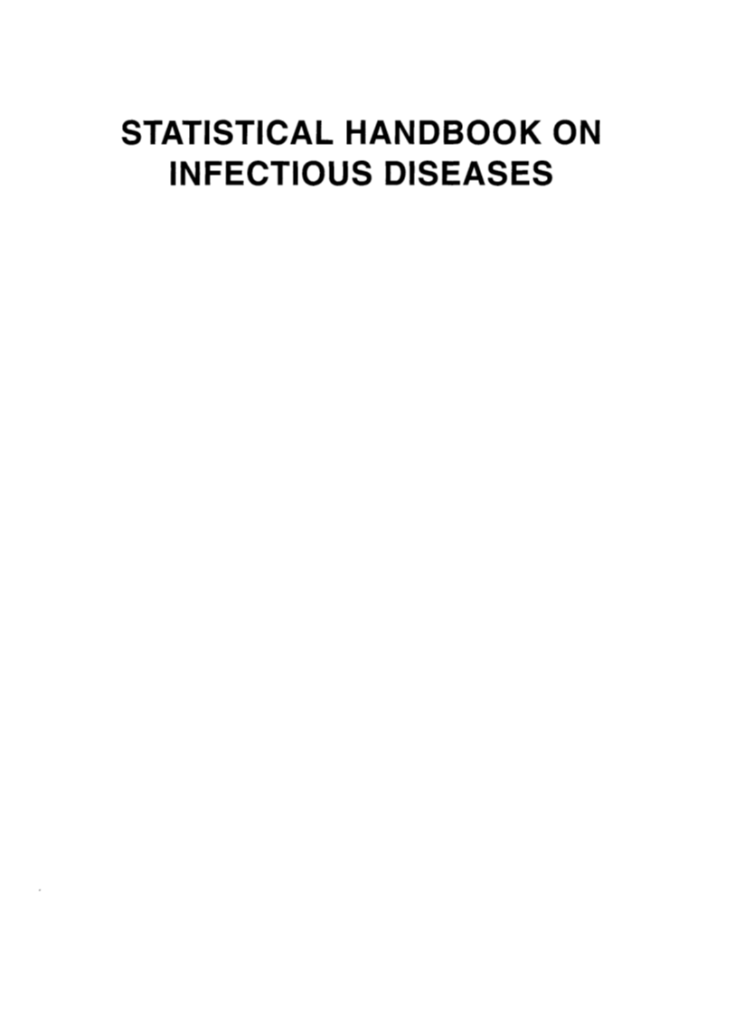 Statistical Handbook on Infectious Diseases page i