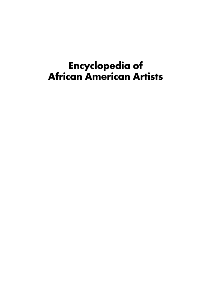 Encyclopedia of African American Artists page i