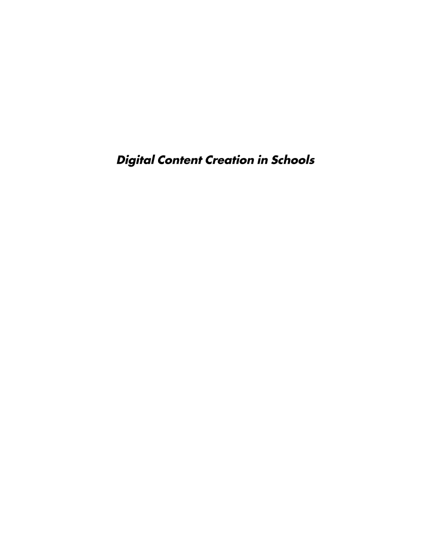 Digital Content Creation in Schools: A Common Core Approach page i
