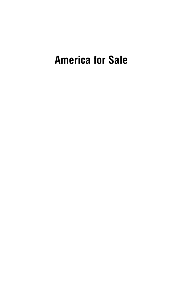 America for Sale: How the Foreign Pack Circled and Devoured Esmark page i