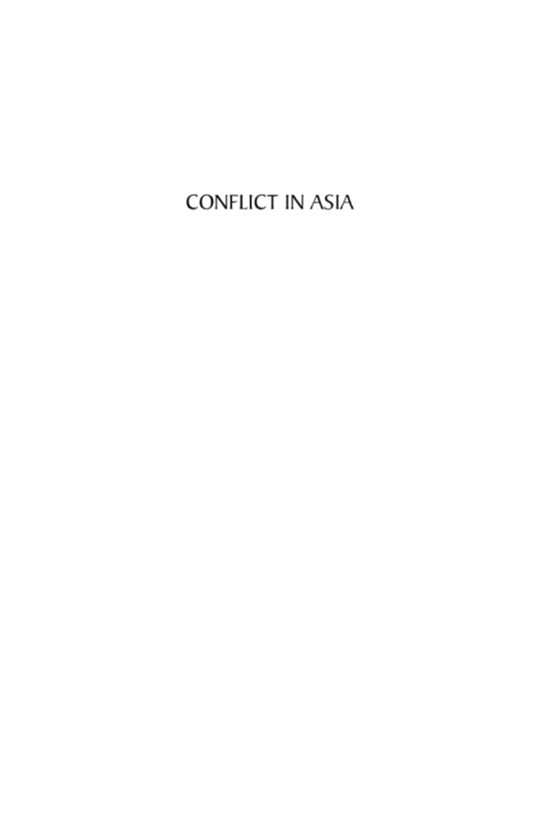 Conflict in Asia: Korea, China-Taiwan, and India-Pakistan page i