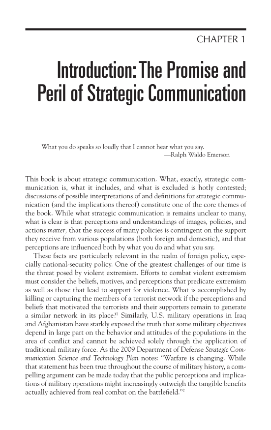 Strategic Communication: Origins, Concepts, and Current Debates page 1