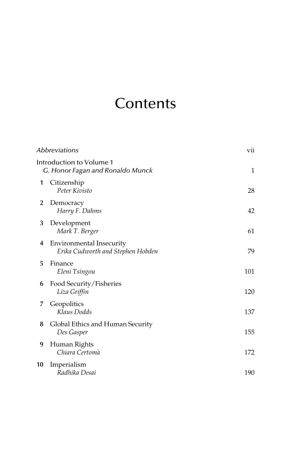 Globalization and Security: An Encyclopedia [2 volumes] page v