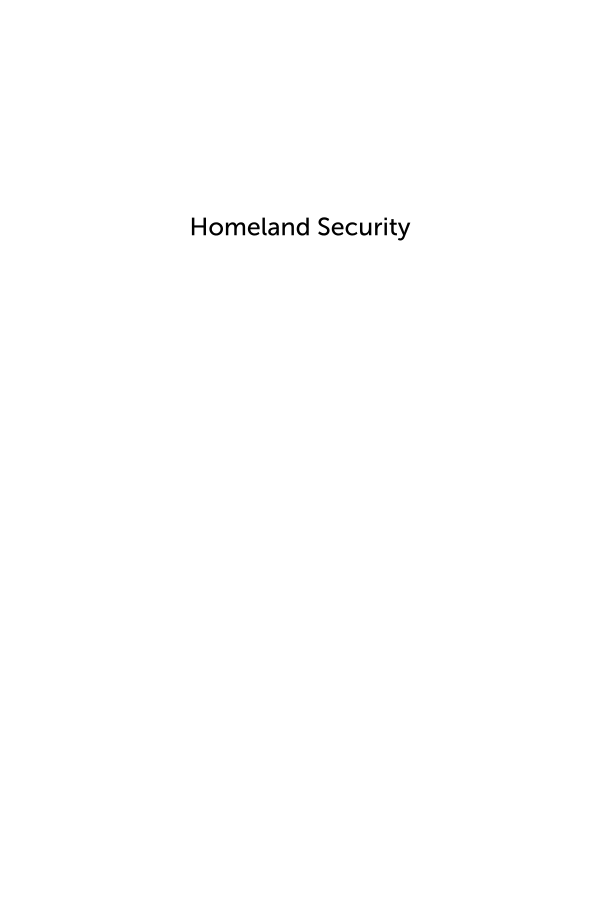 Homeland Security: A Reference Handbook page i