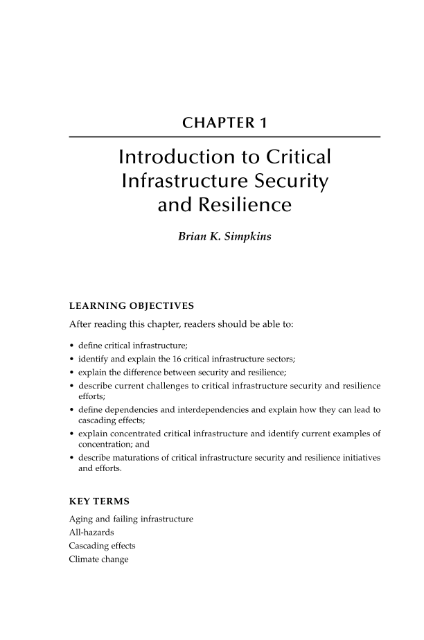 Homeland Security and Critical Infrastructure Protection, 2nd Edition page 1
