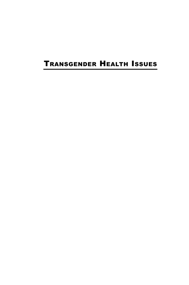 Transgender Health Issues page i1