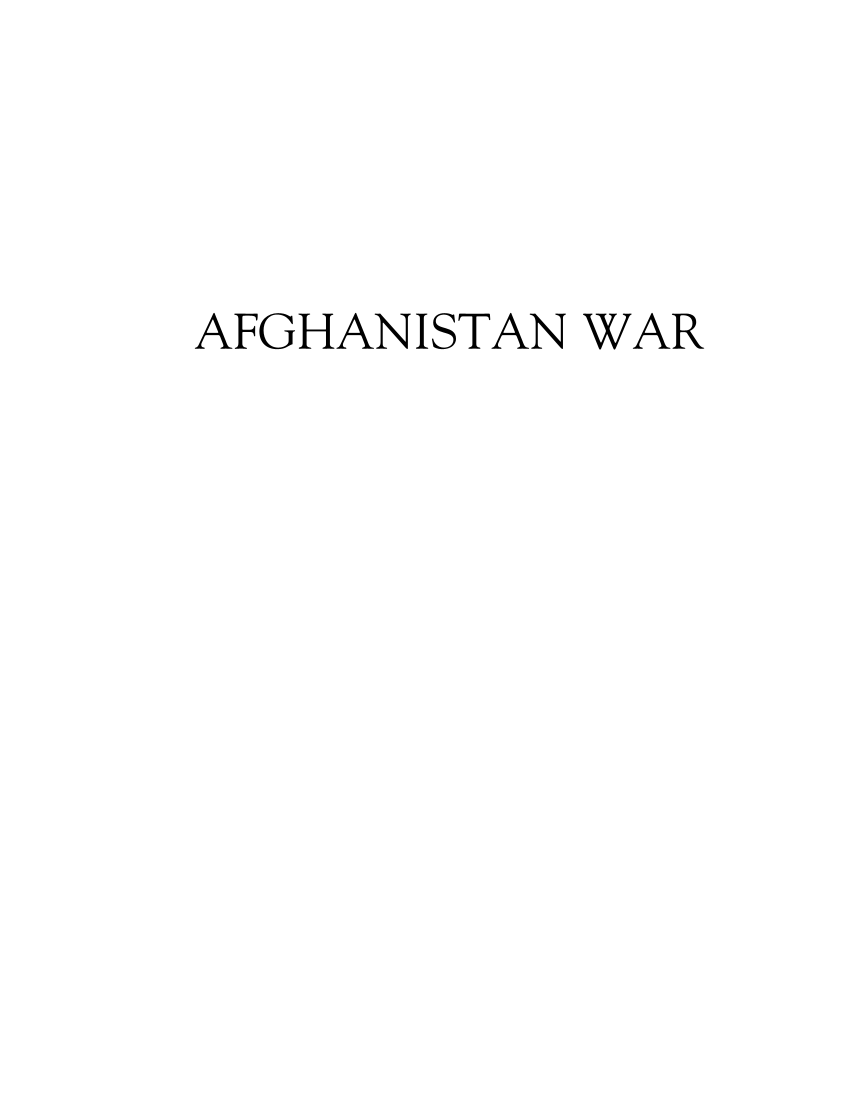 Afghanistan War: A Documentary and Reference Guide page i